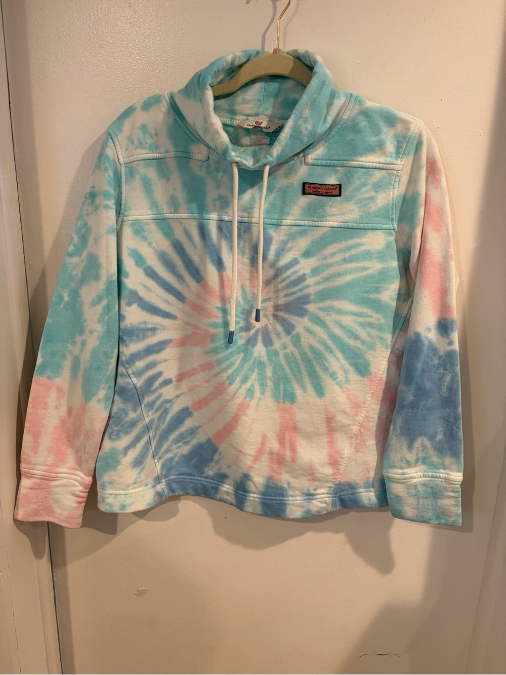 Vineyard Vines Pastel Tie-Dye Crewneck - Aqua & Pink